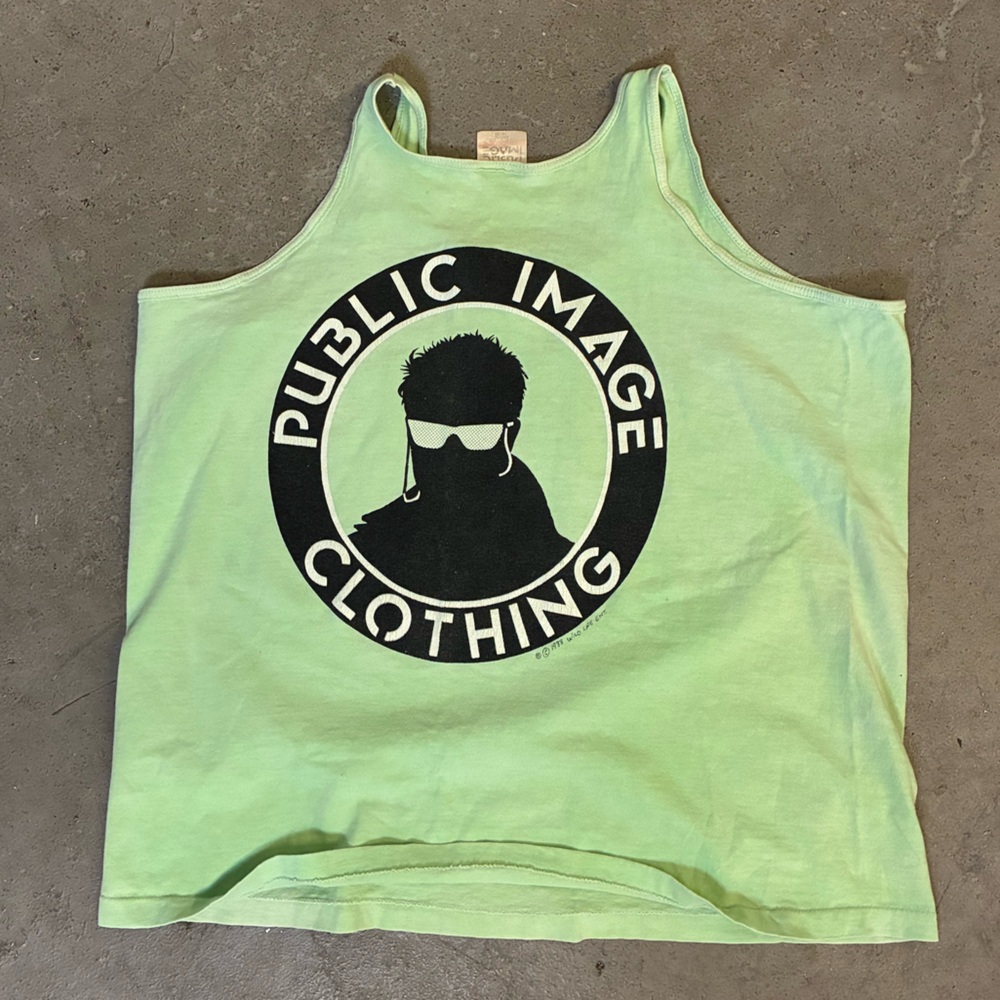 Vintage 90s Public Image Clothing Green Athletic Tank Top - Picture 3 of 4